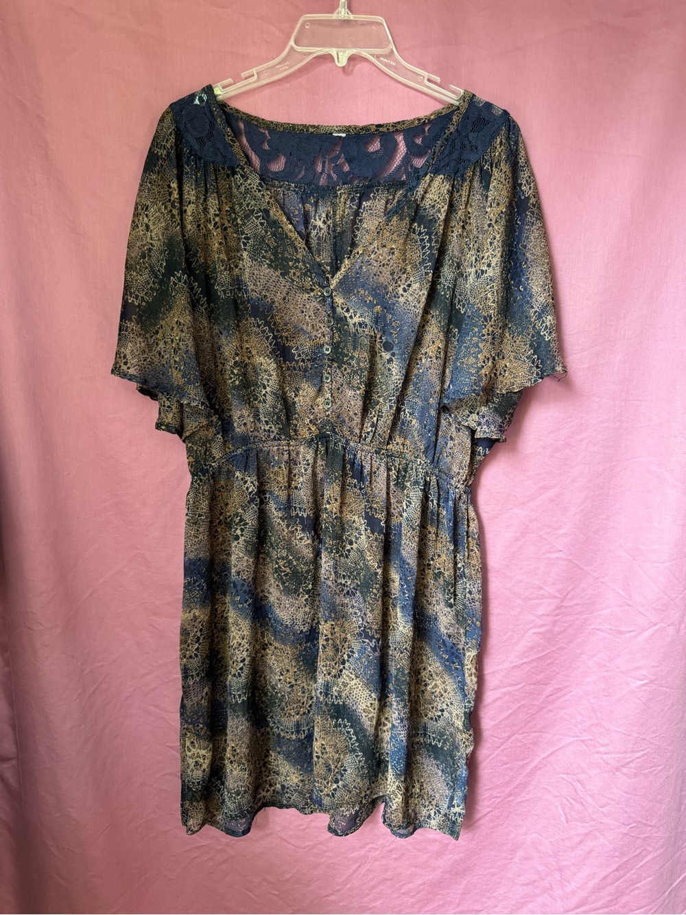 Target Xhilaration Sheer Patterned V-Neck Layering Dress M